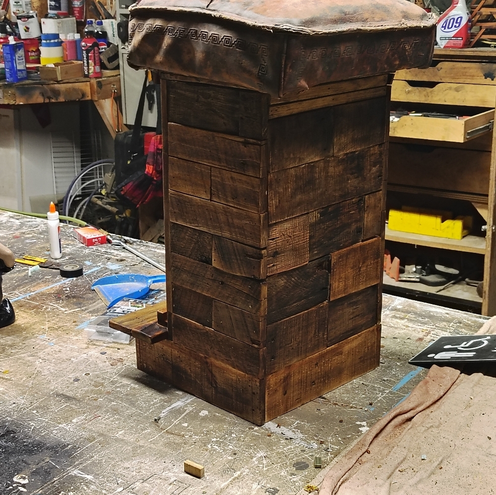 Reclaimed wood stool